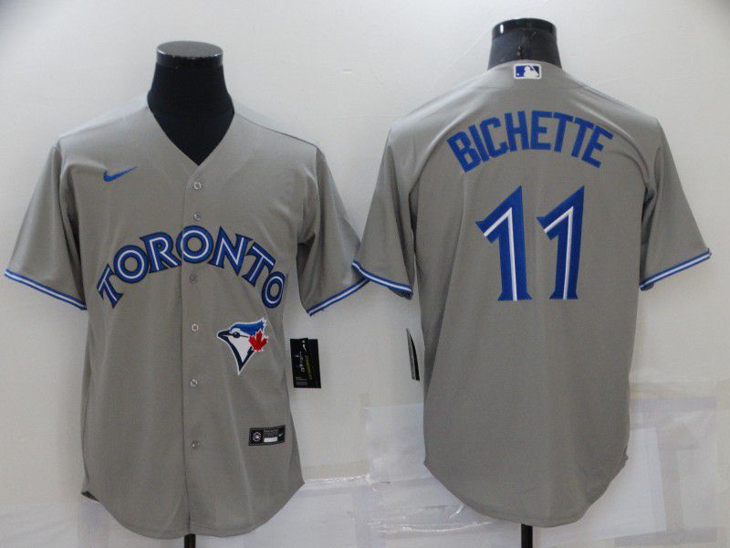 Cheap Men Toronto Blue Jays 11 Bichette Grey Game 2022 Nike MLB Jersey
